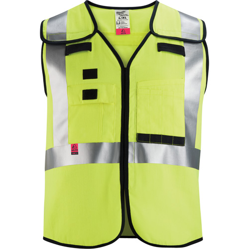 Gilet de s&eacute;curit&eacute; &agrave; maille d&eacute;tachable, Noir/Jaune lime haute visibilit&eacute;, Moyen/Petit We Share Industrial Supply