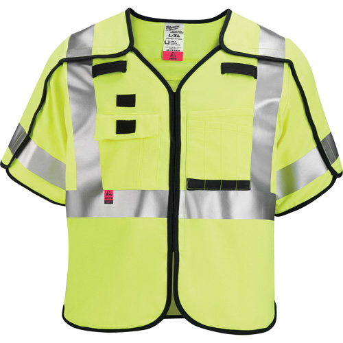 Gilet de s&eacute;curit&eacute; &agrave; maille d&eacute;tachable, Noir/Jaune lime haute visibilit&eacute;, Moyen/Petit We Share Industrial Supply