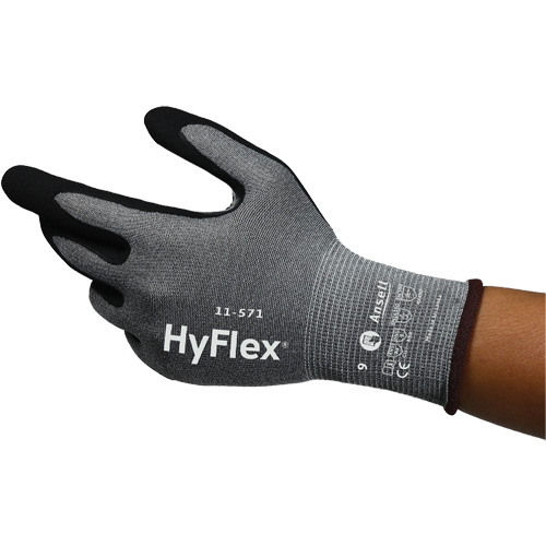 Gants anti-coupures HyFlex 11-571, Taille 5, Calibre 15, Rev&ecirc;tement Nitrile, Enveloppe en Nylon/PEHP/Spandex, ASTM ANSI niveau A4/EN 388 niveau D We Share Industrial Supply