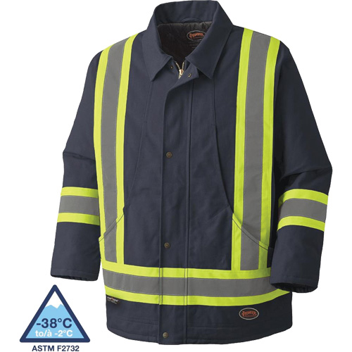 5535A Manteau en toile de coton matelass&eacute;e, Bleu marin, Petit We Share Industrial Supply