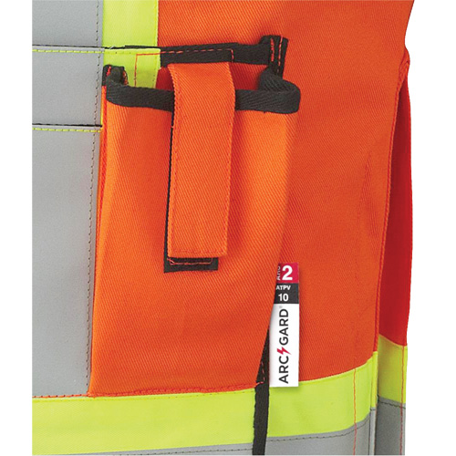 7732 FR-Tech&reg; Flame-Resistant Arc Surveyor's Vest, Small, High Visibility Orange, 9.7 cal/cm² We Share Industrial Supply