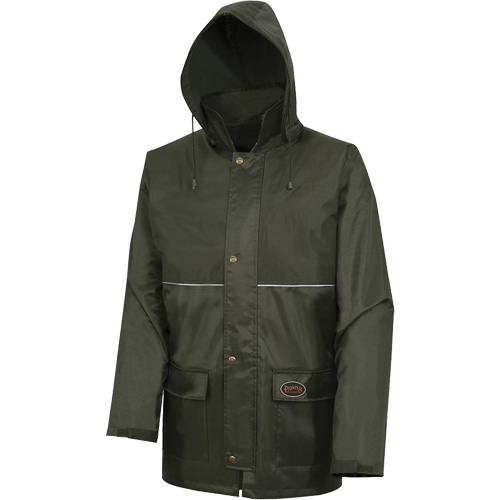 D8120J Manteau &agrave; capuchon ind&eacute;chirable Nailhead pour planteur d'arbres, Polyester/PVC, T-petit, Vert We Share Industrial Supply