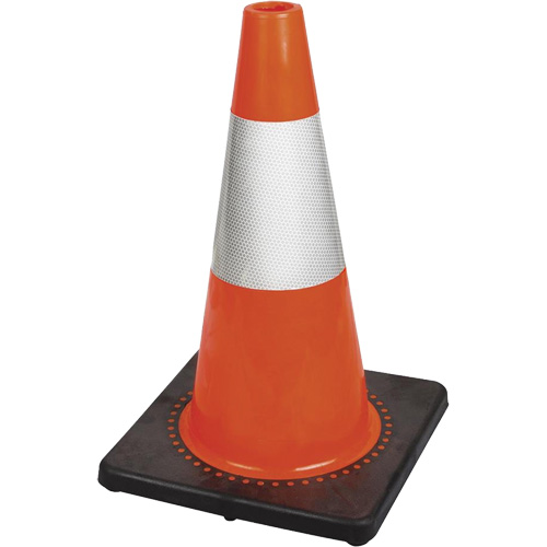 181 Premium Flexible Safety Cone, 18", Orange, 6" Reflective Collar(s) We Share Industrial Supply