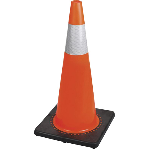 183N Premium Flexible Safety Cone, 28", Orange, 4" Reflective Collar(s) We Share Industrial Supply