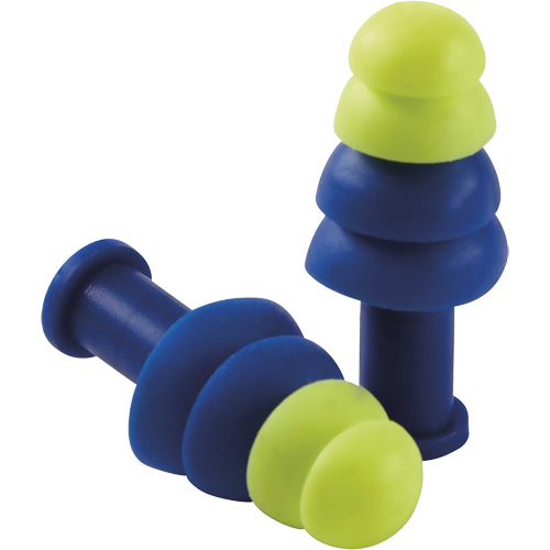 Reusable Tapered Earplugs, Uncorded, Bulk - Box, 27 dB NRR, One-Size We Share Industrial Supply