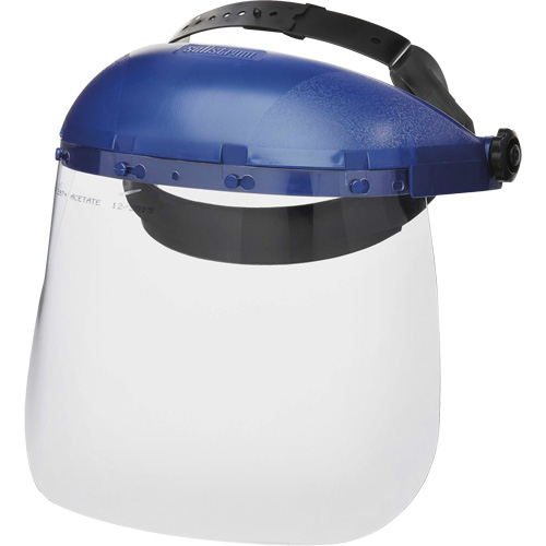390 Premium Series Single Crown Uncoated Faceshield, Acetate, Ratchet Suspension We Share Industrial Supply