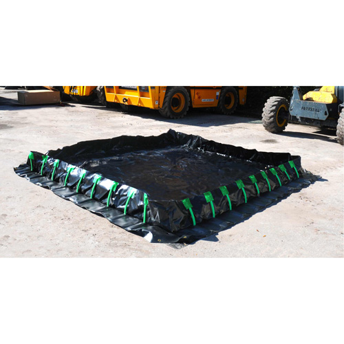 Ultra-Containment Berm&reg;, 1496 US gal. Capacity, 10' W x 20' L x 12" H, Stake Wall We Share Industrial Supply