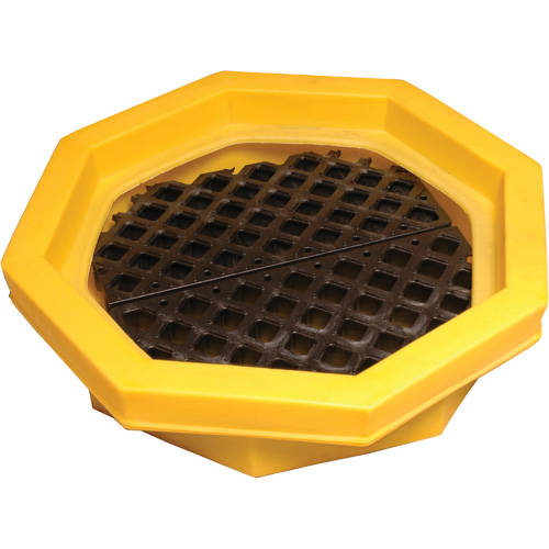 Ultra-Drum Tray&reg; with Grating, 32" L x 32" W x 8.1" H, 21.1 US gal. Spill Capacity We Share Industrial Supply