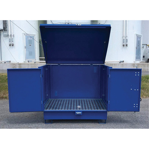 Palette de d&eacute;versement en acier avec couvercle rigide S-4 Ultra, 61" lo x 54,4" la x 52" h, Capacit&eacute; de charge 4700 lb We Share Industrial Supply
