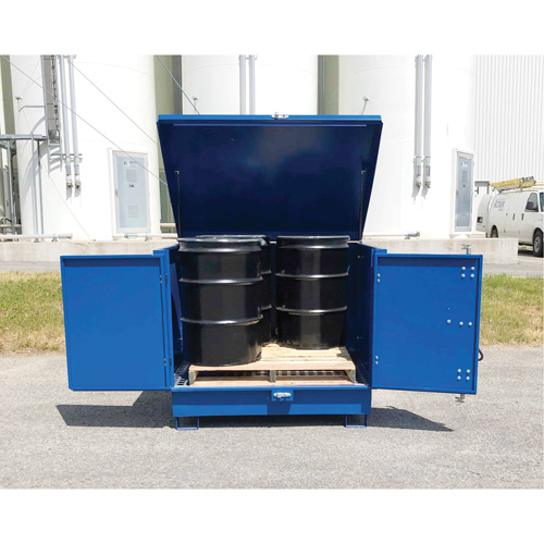 Palette de d&eacute;versement en acier avec couvercle rigide S-4 Ultra, 61" lo x 54,4" la x 52" h, Capacit&eacute; de charge 4700 lb We Share Industrial Supply