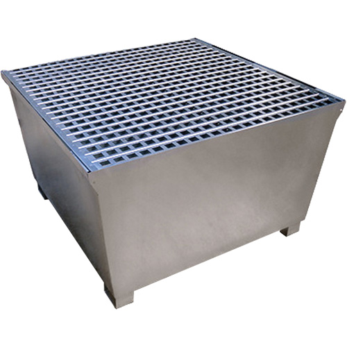 Ultra-IBC Spill Pallet en acier, Capacit&eacute; de d&eacute;versement 370 gal. US, 57,6" x 34,7" x 56,9" We Share Industrial Supply