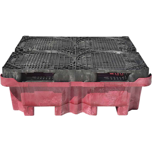 Palette de d&eacute;versement Ultra-Spill King, 4 barils, Capacit&eacute; de d&eacute;versement 85 gal. US, 51" x 51" x 17,5" We Share Industrial Supply