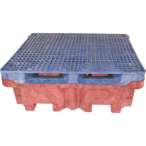 Ultra-Spill King palette de d&eacute;versement &agrave; pont plat, 4 barils, Capacit&eacute; de d&eacute;versement 85 gal. US, 51" x 51" x 17,5" We Share Industrial Supply