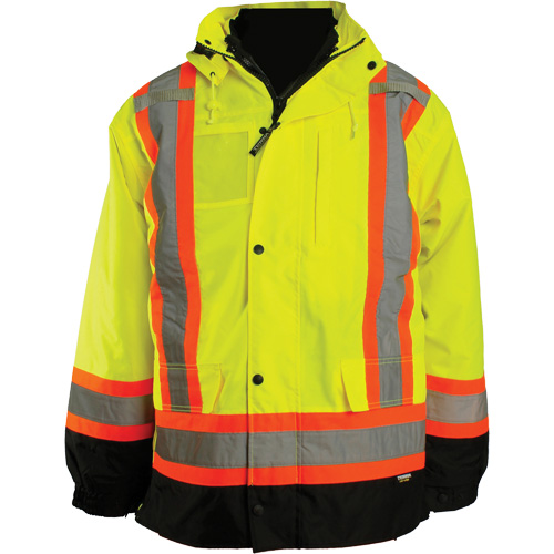 7-in-1 Jacket, Polyester, High Visibility Orange, 3X-Large We Share Industrial Supply