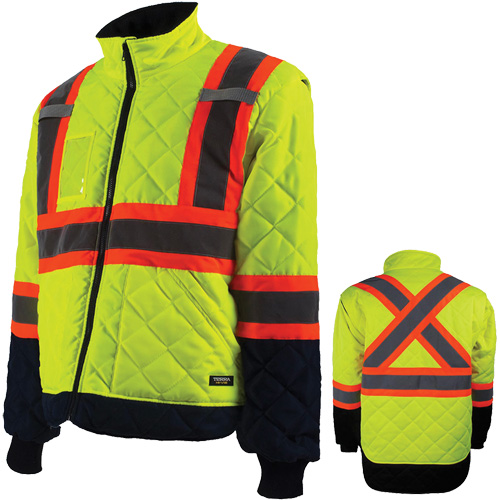 Manteau pour installations frigorifiques, Polyester, Orange haute visibilit&eacute;, Moyen We Share Industrial Supply