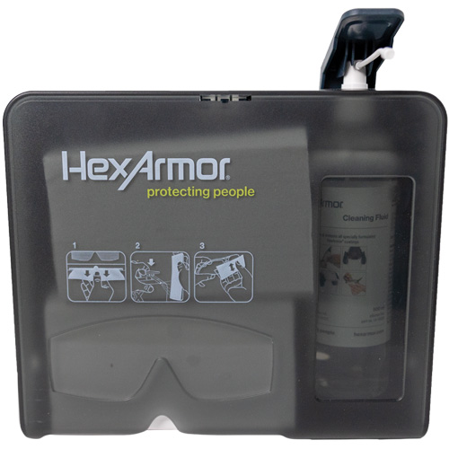 Station murale de nettoyage de lunettes, M&eacute;tal, 11,8" lo x 10,4" h We Share Industrial Supply