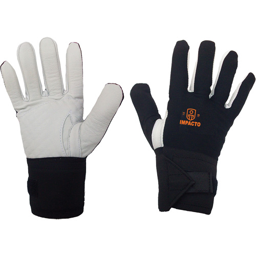 Gant r&eacute;sistant &agrave; limpact pour droitier, 7/Petit, Paume en Cuir fleur, Poignet &eacute;lastique We Share Industrial Supply