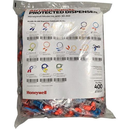 Recharge de bouchons doreille Max-30 pour le distributeur HL400, Vrac - Sac en poly, Avec cordon We Share Industrial Supply