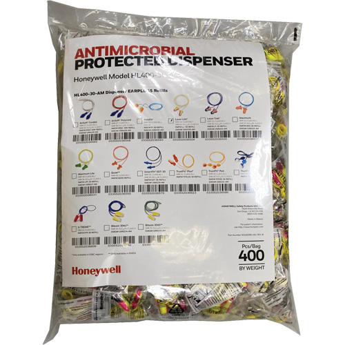 LL-30 Earplugs Refill for HL400 Dispenser, Bulk - Polybag, Corded We Share Industrial Supply