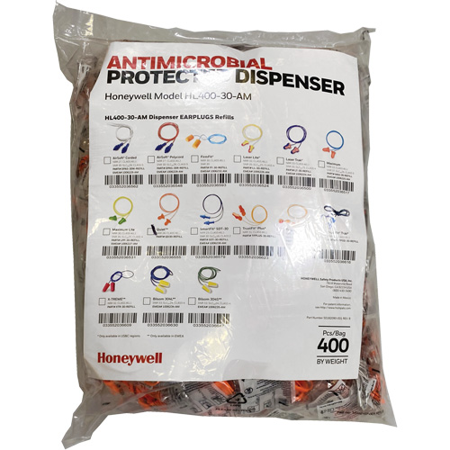 Recharge de bouchons doreille QD30 pour le distributeur HL400, Vrac - Sac en poly, Avec cordon We Share Industrial Supply