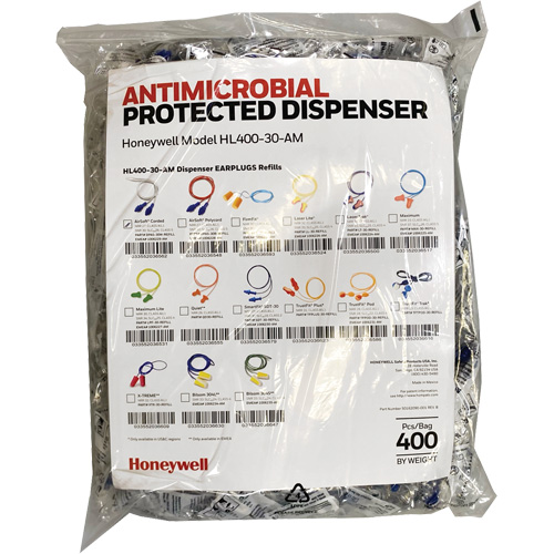 AS-30W Earplugs Refill for HL400 Dispenser, Bulk - Polybag, Corded We Share Industrial Supply