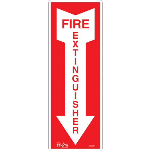 Enseigne Fire Extinguisher, 5" x 14", Vinyle, Anglais avec pictogramme We Share Industrial Supply