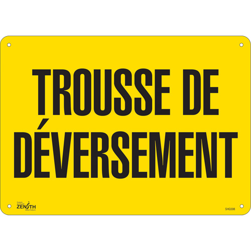 Enseigne  Trousse de d&eacute;versement , 10" x 14", Plastique, Français We Share Industrial Supply