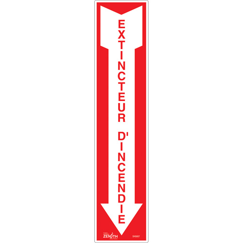 "Extincteur d'incendie" Sign, 4" x 18", Vinyl, French with Pictogram We Share Industrial Supply