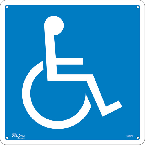 Enseigne de s&eacute;curit&eacute; conforme &agrave; la CSA - Handicap, 12" x 12", Aluminium, Pictogramme We Share Industrial Supply