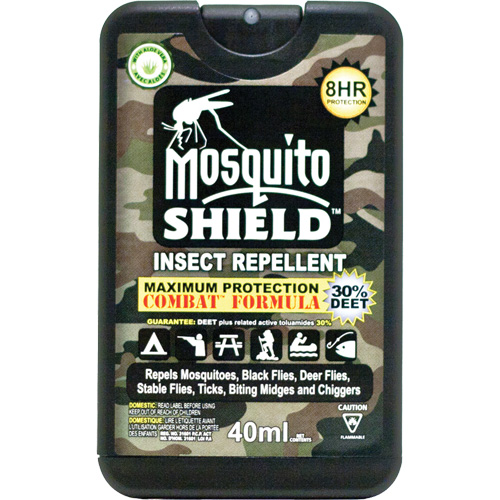 Pocket-Sized Mosquito Shield Insect Repellent, 30% DEET, Spray, 40 ml We Share Industrial Supply