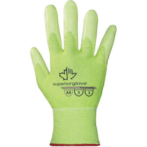 Gants haute visibilit&eacute; r&eacute;sistants &agrave; la coupe S21TXUGFN, Taille 5/2T-petit, Calibre 21, Rev&ecirc;tement Nitrile, Enveloppe en TenActiv, ASTM ANSI niveau A9 We Share Industrial Supply