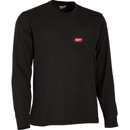 Gridiron Long-Sleeved Pocket-T-Shirt, Men's, Small, Black We Share Industrial Supply