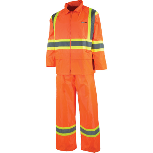 Sealed Rain Suit, Nylon/PVC, X-Small, High Visibility Orange We Share Industrial Supply