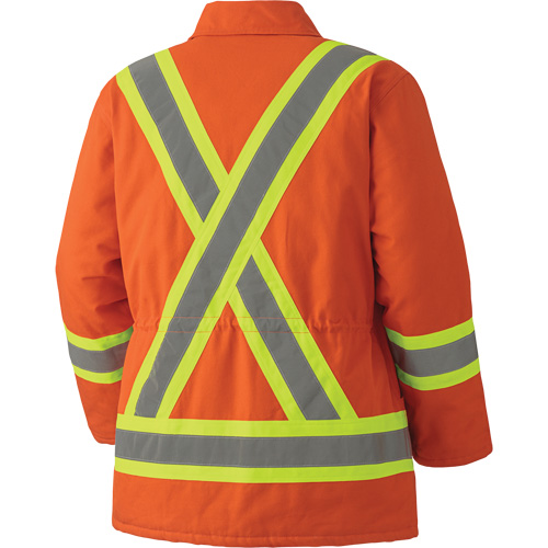 5537A Parka de s&eacute;curit&eacute; matelass&eacute; en canevas de coton, Orange haute visibilit&eacute;, Petit We Share Industrial Supply