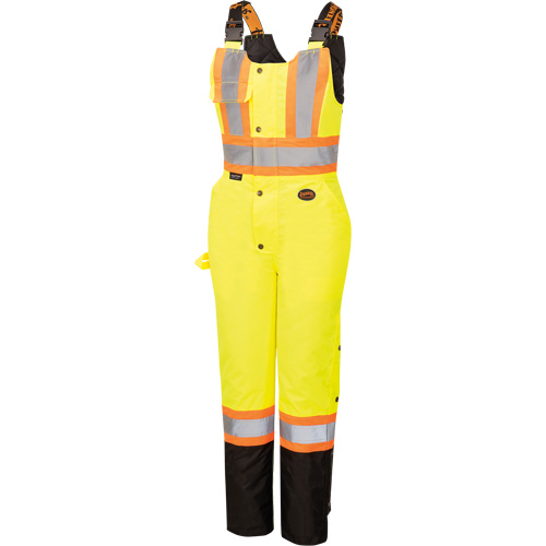 5041BBW Women's High-Visibility Waterproof Safety Overalls, Polyester, X-Small, Black/High Visibility Lime-Yellow We Share Industrial Supply