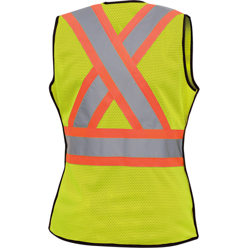 489 Women's High-Visibility Safety Tear-Away Vest, High Visibility Lime-Yellow, X-Small, Polyester We Share Industrial Supply