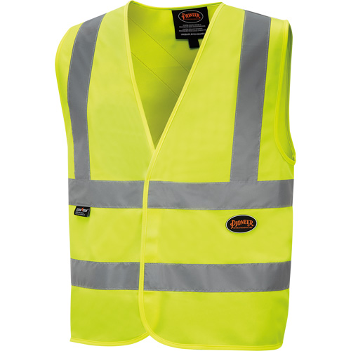 6886 Veste de s&eacute;curit&eacute; haute visibilit&eacute; en tricot chaîne, Jaune lime haute visibilit&eacute;, Petit, Polyester We Share Industrial Supply