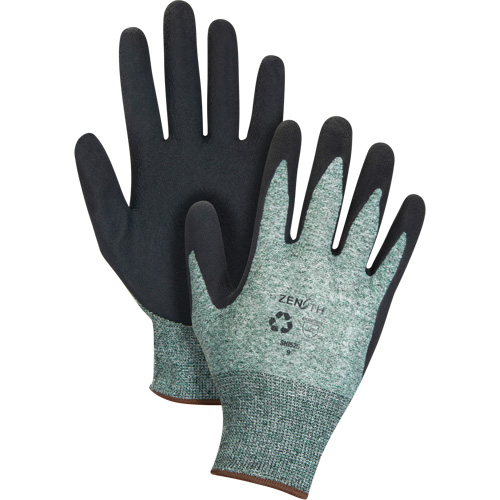 Eco-Friendly Crinkle Grip Coated Gloves, 8, Foam Latex Coating, 15 Gauge, Nylon/RPET Shell We Share Industrial Supply