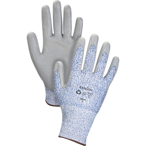 Eco-Friendly Stretch Cut-Resistant Gloves, Size 7, 13 Gauge, Polyurethane Coated, HPPE/RPET Shell, ASTM ANSI Level A2 We Share Industrial Supply