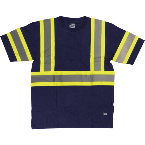 Short Sleeve Safety T-Shirt, Cotton, X-Small, Navy Blue We Share Industrial Supply