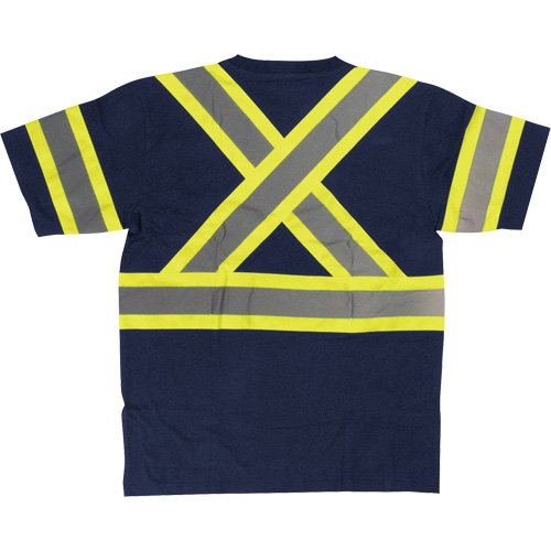Short Sleeve Safety T-Shirt, Cotton, X-Small, Navy Blue We Share Industrial Supply