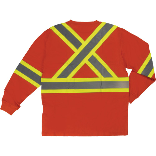 Long Sleeve Safety T-Shirt, Cotton, X-Small, High Visibility Orange We Share Industrial Supply
