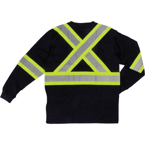 Long Sleeve Safety T-Shirt, Cotton, X-Small, Black We Share Industrial Supply