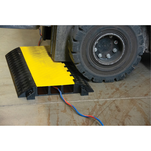 Polyurethane Cable Protector, 3 Channels, 35.43" L x 19.69" W x 3" H We Share Industrial Supply
