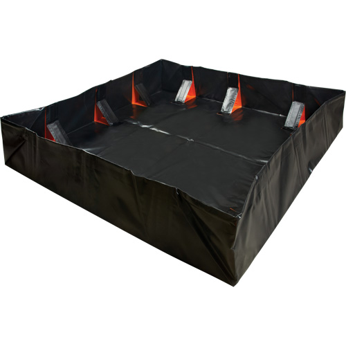 IBX Wall Pop-Up Berm, 1077 US gal. Capacity, 12' W x 12' L x 12" H, Snap-Up Bracket We Share Industrial Supply