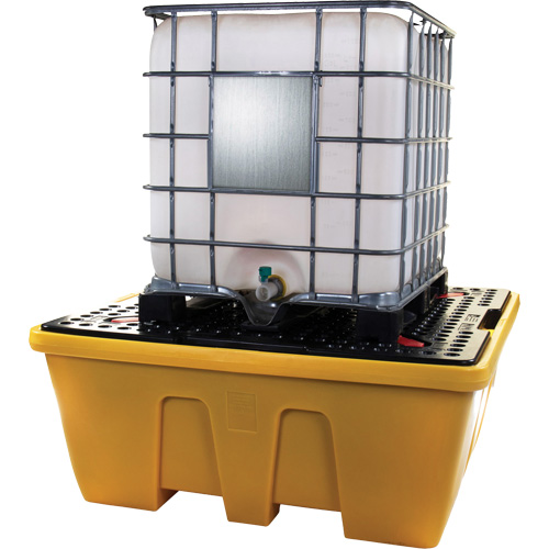 Palette de d&eacute;versements IBC, Capacit&eacute; de d&eacute;versement 333 gal. US, 66" x 66" x 27,5" We Share Industrial Supply