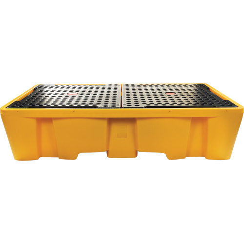 Double palette de d&eacute;versements IBC, Capacit&eacute; de d&eacute;versement 317 gal. US, 89" x 57" x 23" We Share Industrial Supply