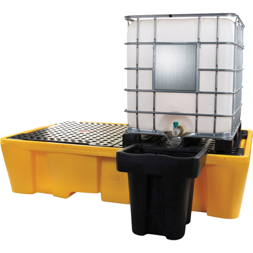 Double palette de d&eacute;versements IBC, Capacit&eacute; de d&eacute;versement 317 gal. US, 89" x 57" x 23" We Share Industrial Supply