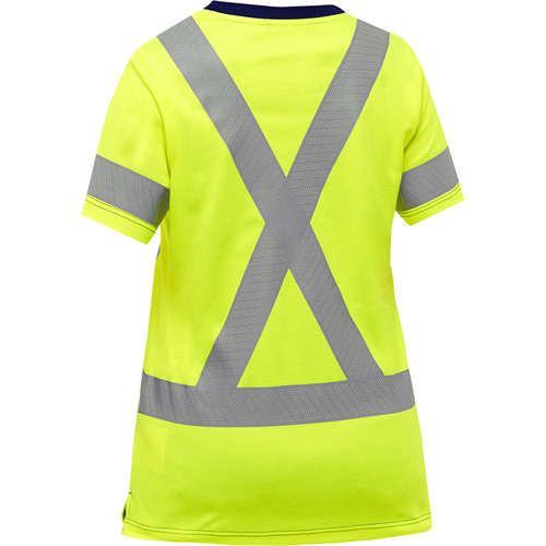 Bisley&reg; Women's X-Back Short Sleeve Shirt, Poly-Cotton, Small, High Visibility Lime-Yellow We Share Industrial Supply