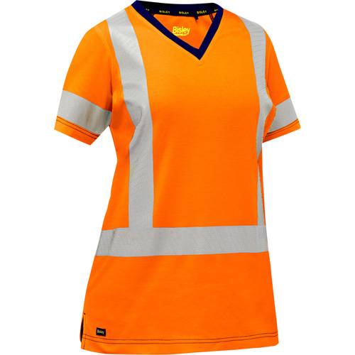 Chemise &agrave; manches courtes et X au dos Bisley pour femmes, Poly-coton, Petit, Orange haute visibilit&eacute; We Share Industrial Supply